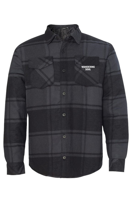 Mens Quilted Flannel Shirt Jacket